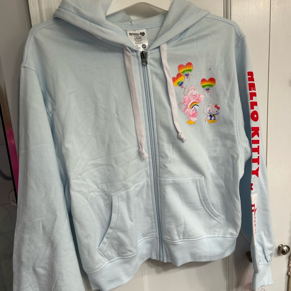 Hello Kitty/Care Bears hoodie size M nwt